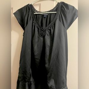 Banana Republic Black Dress Shirt with Tie Detail